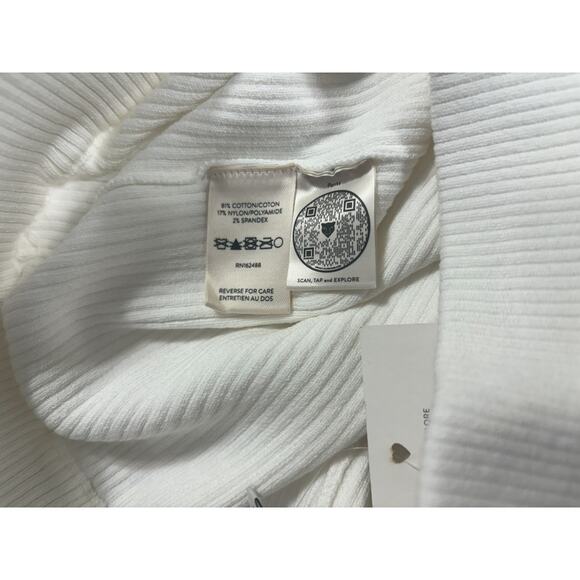 Lita by Ciara‎ NWT Rib Organic Cotton Flare Pants In Milk Size Small MSRP $228 - Picture 4 of 4